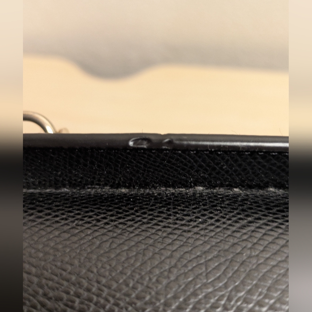 DKNY Black Leather Charm Tote with Gold Accents - Picture 12 of 16